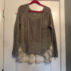 Sweater with Lace Detail